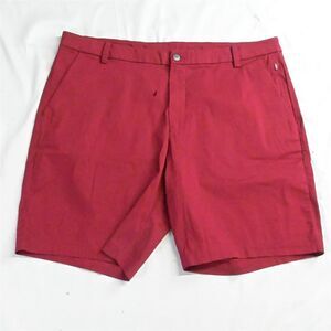 Lululemon‎ 38 x 9" Red M7AAAS Commission Slim Golf Athleisure Mens Chino Shorts